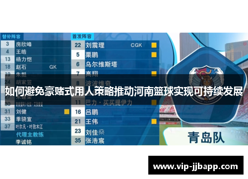 如何避免豪赌式用人策略推动河南篮球实现可持续发展
